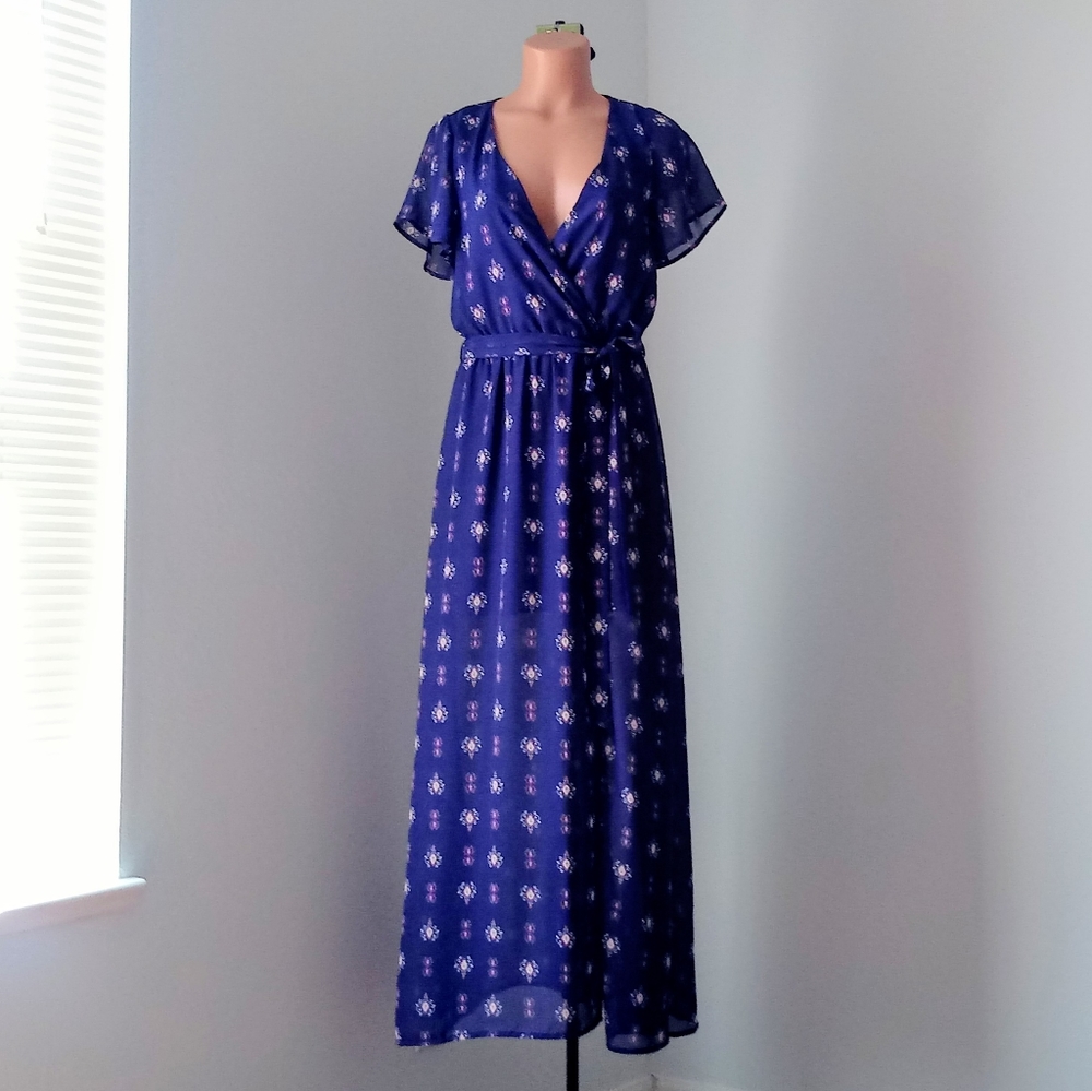 Baroque print Maxi Dress